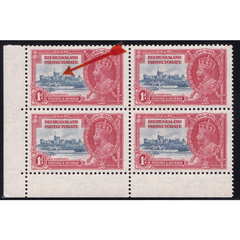 Test Listing 1 Bechuanaland 1d Positional Block with Variety kgv